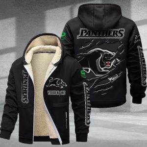 Carolina Panthers Custom Name Unisex Fleece Zip Hoodie VS01
