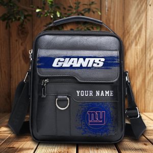 New York Giants Custom Name Men Leather Crossbody Bag, Cell Phone Purse, Zipper Shoulder Bag VS01