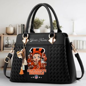 Cincinnati Bengals Custom Name Classic Leather Handbag VS03