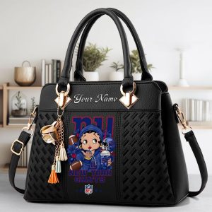 New York Giants Custom Name Classic Leather Handbag VS05