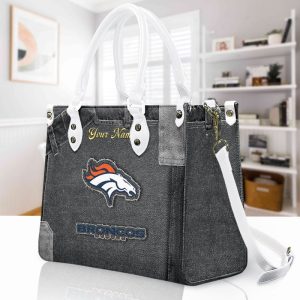 Denver Broncos Custom Name Vintage Leather Handbag VS07