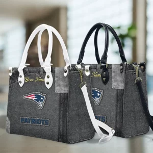 New England Patriots Custom Name Vintage Leather Handbag VS02