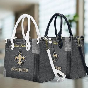 New Orleans Saints Custom Name Vintage Leather Handbag VS02