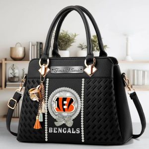 Cincinnati Bengals Custom Name Classic Leather Handbag VS04