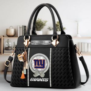 New York Giants Custom Name Classic Leather Handbag VS06
