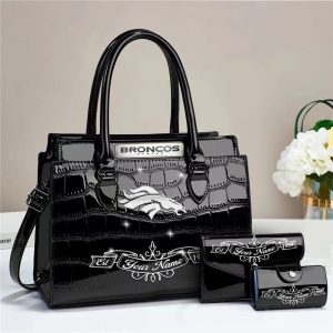 Denver Broncos Custom Name Classic Leather Handbag VS08