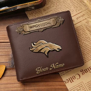 Denver Broncos Custom Name Casual Leather Wallet VS02