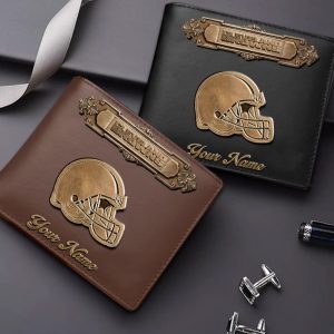 Cleveland Browns Custom Name Casual Leather Wallet VS02