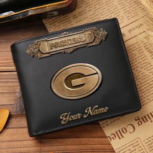 Green Bay Packers Custom Name Casual Leather Wallet VS01