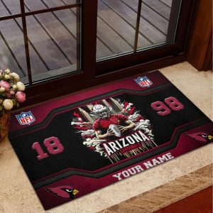 Arizona Cardinals Custom Name Welcome Personalized Doormat VS02