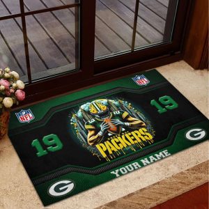 Green Bay Packers Custom Name Welcome Personalized Doormat VS04