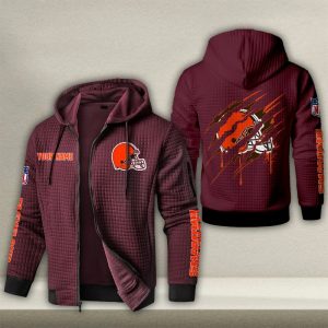 Cleveland Browns Custom Name High Quality Zip Hoodie VS04