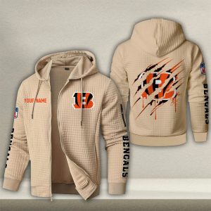 Cincinnati Bengals Custom Name High Quality Zip Hoodie VS04