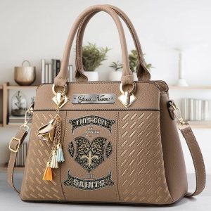 New Orleans Saints Custom Name Classic Leather Handbag VS02