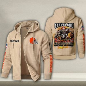 Cleveland Browns Custom Name High Quality Zip Hoodie VS01
