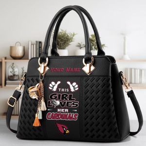 Arizona Cardinals Custom Name Classic Leather Handbag VS02