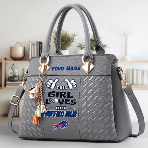 Buffalo Bills Custom Name Classic Leather Handbag VS01