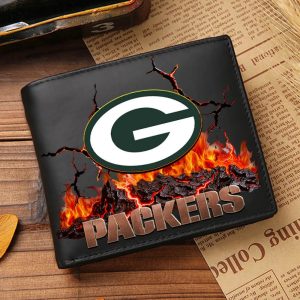 Green Bay Packers Custom Name Casual Leather Wallet VS02