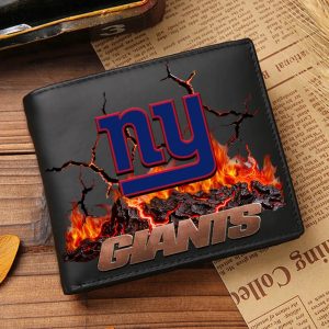 New York Giants Custom Name Casual Leather Wallet VS01