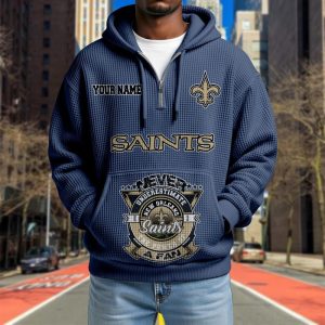 New Orleans Saints Custom Name High Quality Thick Hoodie VS10