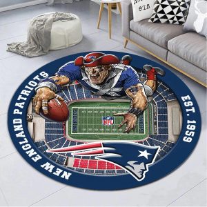New England Patriots Welcome Personalized Round Rug VS01