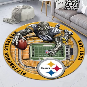 Pittsburgh Steelers Welcome Personalized Round Rug VS01