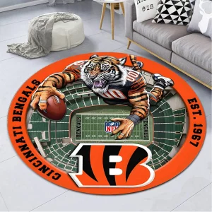 Cincinnati Bengals Welcome Personalized Round Rug VS01