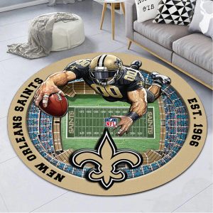 New Orleans Saints Welcome Personalized Round Rug VS01