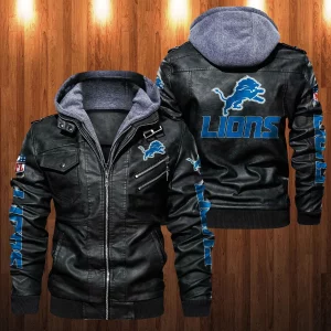 Detroit Lions Designed Casual Winter Leather Jacket VS03