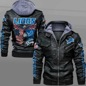 Detroit Lions Designed Casual Winter Leather Jacket VS01