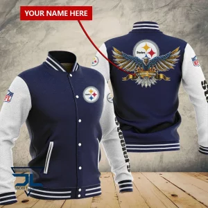 Pittsburgh Steelers Custom Name Casual Baseball Jacket VS01