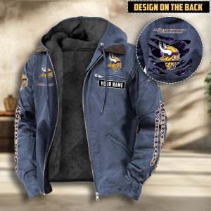 Minnesota Vikings Custom Name Cotton Hoodie Jacket