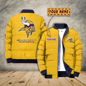 Minnesota Vikings Custom Name Designed Casual Winter Life Jacket VS01