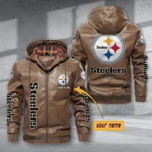 Pittsburgh Steelers Custom Name Designed Casual Winter Leather Jacket VS01