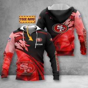 San Francisco 49ers Custom Name Zipper, Hoodie, Baseball Jacket, Bomber Jacket, Tshirt, Sweatshirt, Polo Shirt VS15