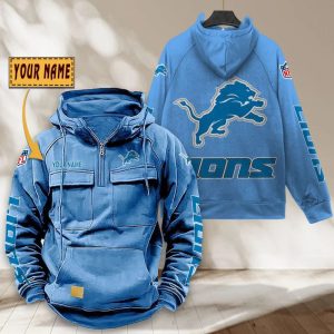 Detroit Lions Custom Name High Quality Cotton Men Thick Hoodie