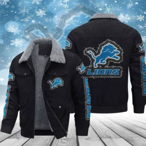 Detroit Lions Casual Winter Corduroy Jacket VS03