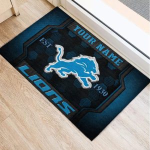 Detroit Lions Welcome Personalized Doormat VS04