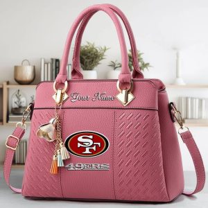San Francisco 49ers Custom Name Classic Leather Handbag VS5