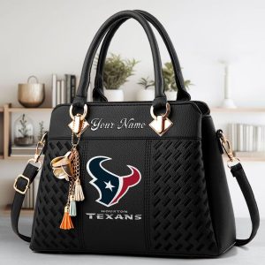 Houston Texans Custom Name Classic Leather Handbag VS07