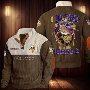 Minnesota Vikings Custom Name Casual Design Sport Sweatshirt VS05