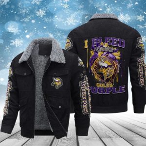 Minnesota Vikings Casual Winter Corduroy Jacket VS01