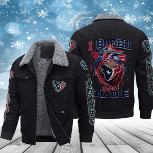 Houston Texans Custom Name Casual Winter Corduroy Jacket VS02