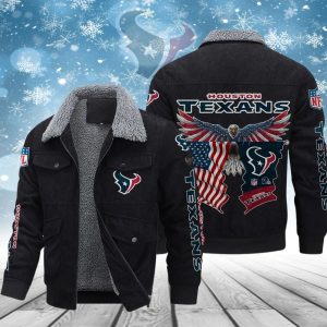 Houston Texans Custom Name Casual Winter Corduroy Jacket VS03
