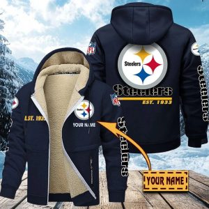 Pittsburgh Steelers Custom Name Unisex Fleece Zip Hoodie VS01