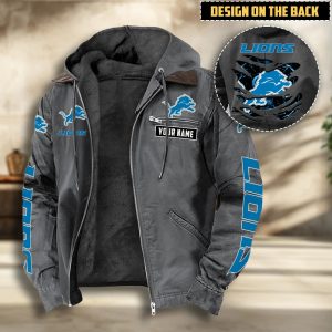 Detroit Lions Custom Name Cotton Hoodie Jacket