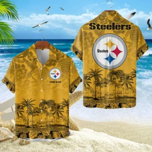 Pittsburgh Steelers Custom Name Unisex Summer Casual Hawaiian Shirts VS01