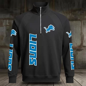 Detroit Lions Designed Quarter Zip Sweatshirt
