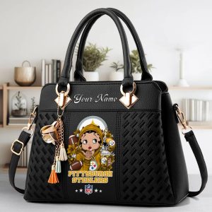 Pittsburgh Steelers Custom Name Classic Leather Handbag VS03
