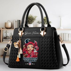 Houston Texans Custom Name Classic Leather Handbag VS02